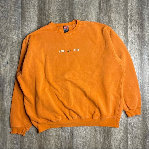 Nike Air Center Swoosh Orange Crewneck Sweatshirt 2000s Size XXL - Picture 8 of 8